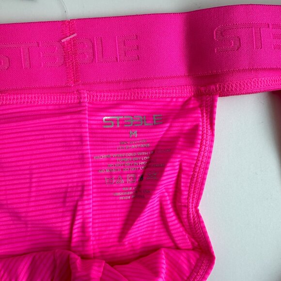ST33LE - Neon Fuchsia Nylon Elastane Stripe Sheer Jockstrap - Picture 5 of 8
